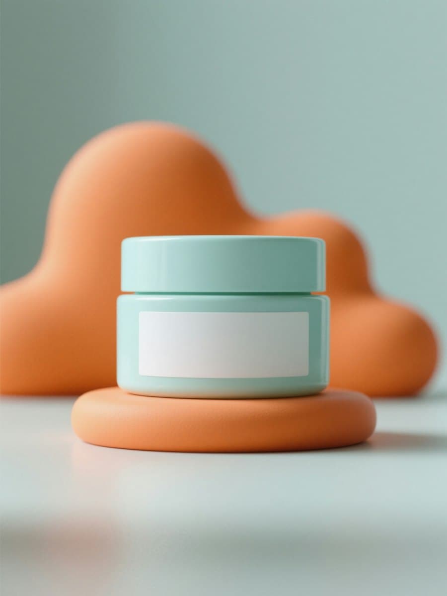 Minimal product display on clean plinths